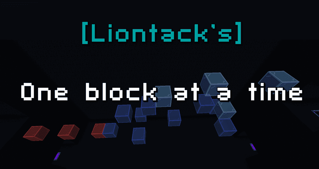 The logo for [Liontack's] One block at a time, a Minecraft map for 1.16.3 by Liontack on MCCreations