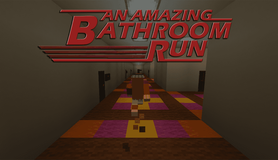 The logo for An Amazing Bathroom Run, a Minecraft map for 1.19.2 by TheZaius on MCCreations