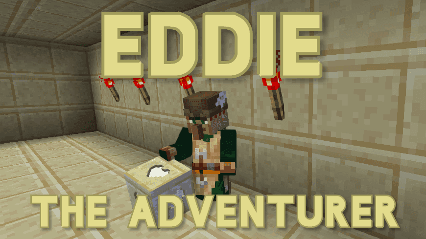 The logo for Eddie the Adventurer, a Minecraft map for 1.16.2 by Henzoid on MCCreations