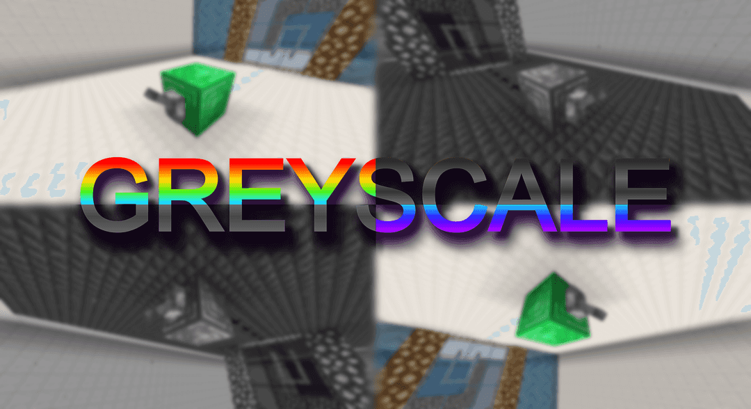 The logo for Greyscale, a Minecraft map for 21w14a by Henzoid on MCCreations