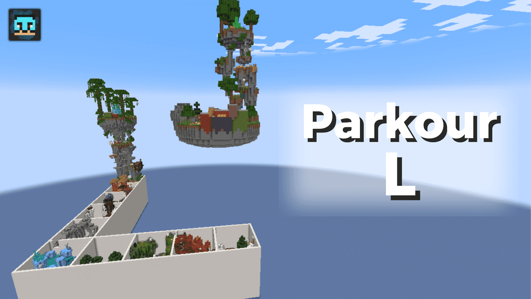The logo for Parkour L, a Minecraft map for  by Jiddan on MCCreations