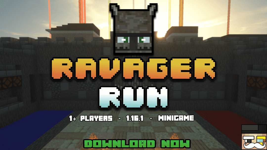 The logo for RAVAGER RUN, a Minecraft map for 1.16.1 by WoNeJo on MCCreations