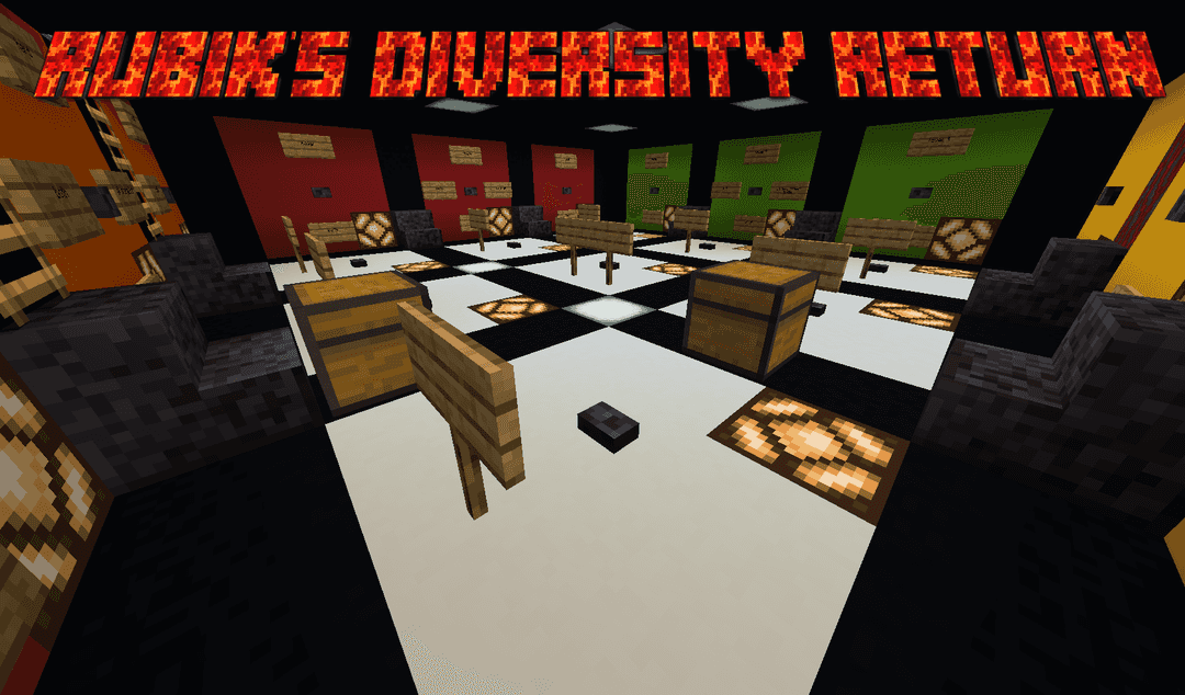 The logo for Rubik's Diversity return, a Minecraft map for 1.19.2 by MagicJoshua on MCCreations