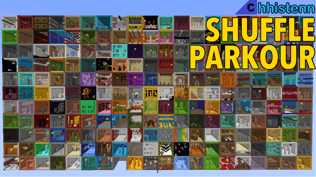 The logo for Shuffle Parkour, a Minecraft map for 1.18.1 by Chhistenn on MCCreations