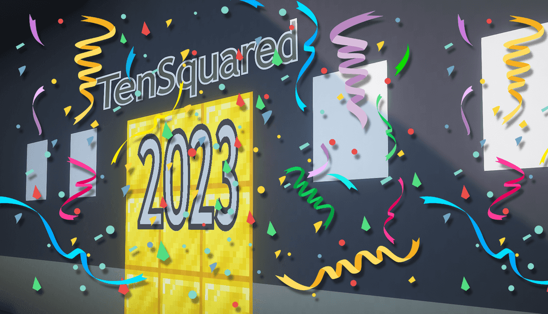 The logo for TenSquared 2023, a Minecraft map for 1.19.3 by Henzoid on MCCreations