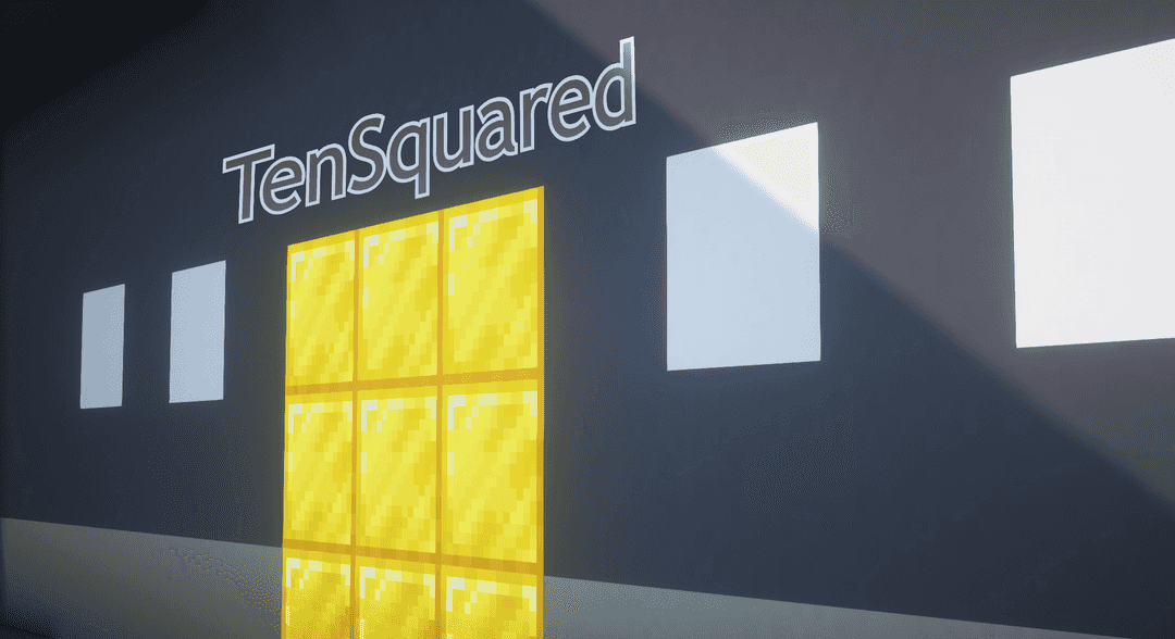 The logo for TenSquared, a Minecraft map for  by Henzoid on MCCreations