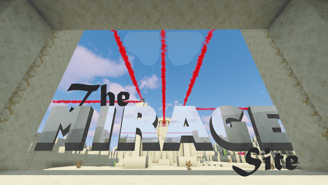 The logo for The Mirage Site, a Minecraft map for 1.15.2-1.16.1 by redinator2000 on MCCreations