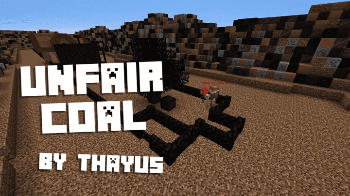 The logo for Unfair Coal, a Minecraft map for 1.16.4 by thayus on MCCreations
