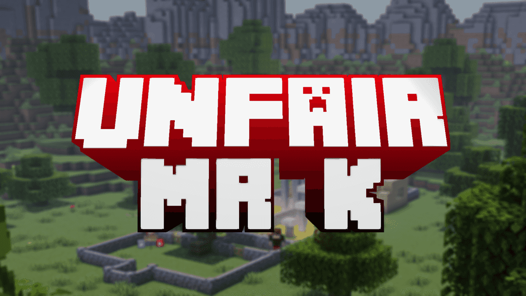 The logo for Unfair Mr K, a Minecraft map for  by MrKacafirekCZ on MCCreations