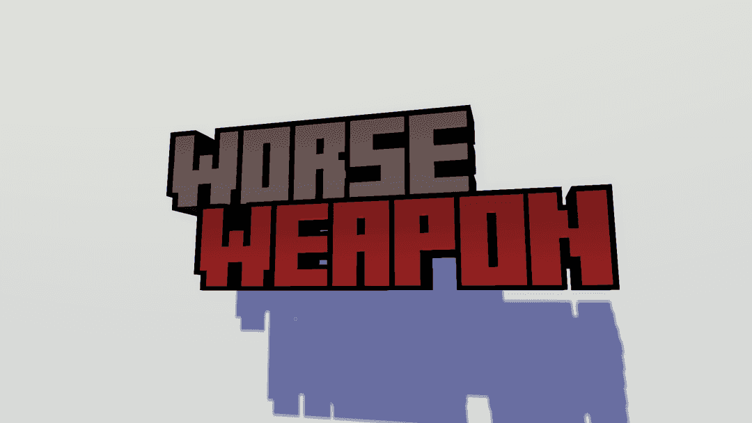 The logo for Worse Weapon, a Minecraft map for  by Complete Circuit on MCCreations