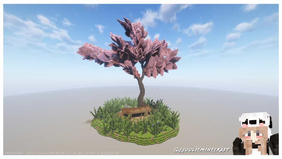 The logo for Sakura Tree, a Minecraft map for 1.20+ by JJuulie on MCCreations