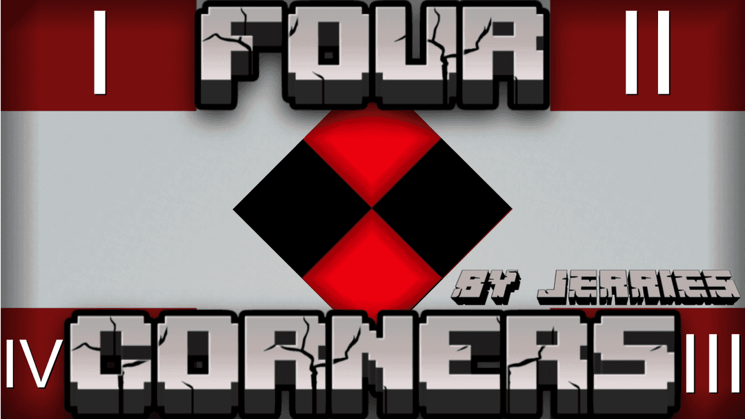 The logo for Four Corners!, a Minecraft map for 1.21.5 by Jerries on MCCreations