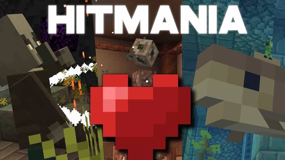 The logo for Hitmania, a Minecraft map for 1.21.6, 1.21.8 by Hectopascal on MCCreations