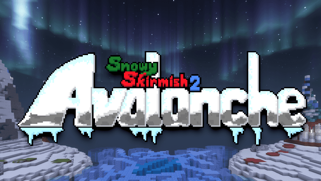 The logo for Snowy Skirmish 2: Avalanche, a Minecraft map for 26.1.2 - 1.21.10 by ZeroniaServer on MCCreations