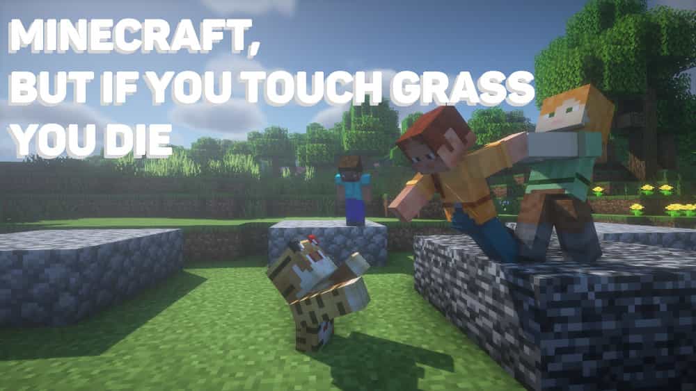 The logo for Minecraft, but if you touch grass you die, a Minecraft datapack for 1.21.1 by Gamingbarn on MCCreations