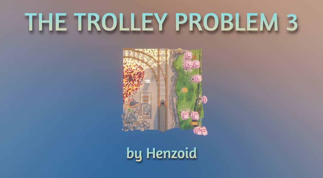 The logo for The Trolley Problem 3, a Minecraft map for 1.21.4 by Henzoid on MCCreations