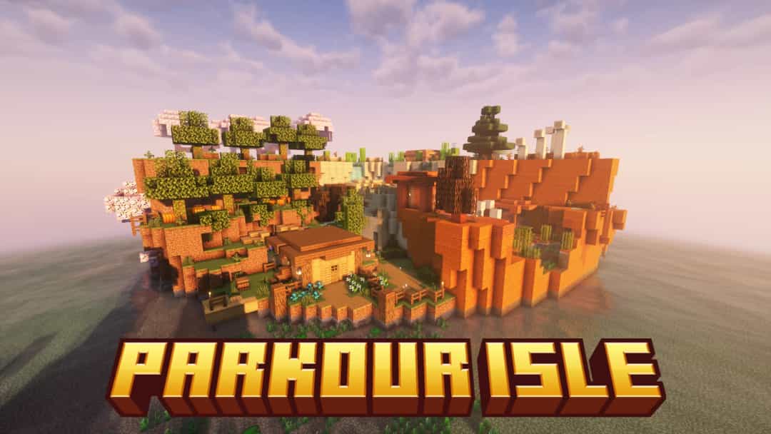 The logo for Parkour Isle, a Minecraft map for 1.20.6 by Artem on MCCreations