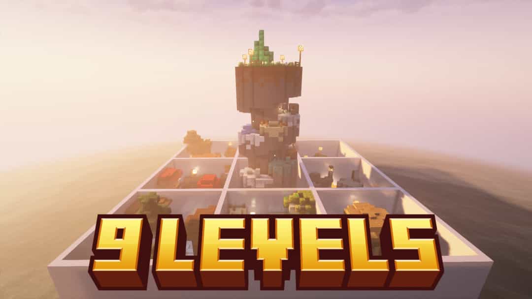 The logo for 9 Levels, a Minecraft map for 1.20.4 by Artem on MCCreations