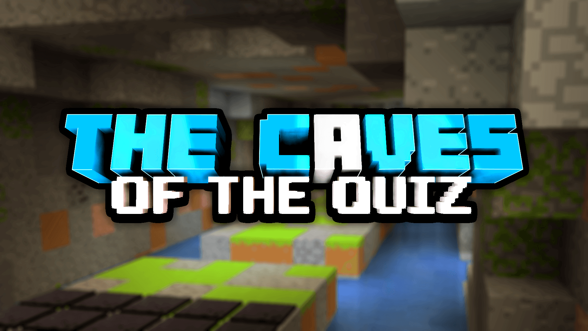 The logo for The Caves of The Quiz: Season 1, a Minecraft map for Minecraft 1.18.2 by TheHappywheels1 on MCCreations