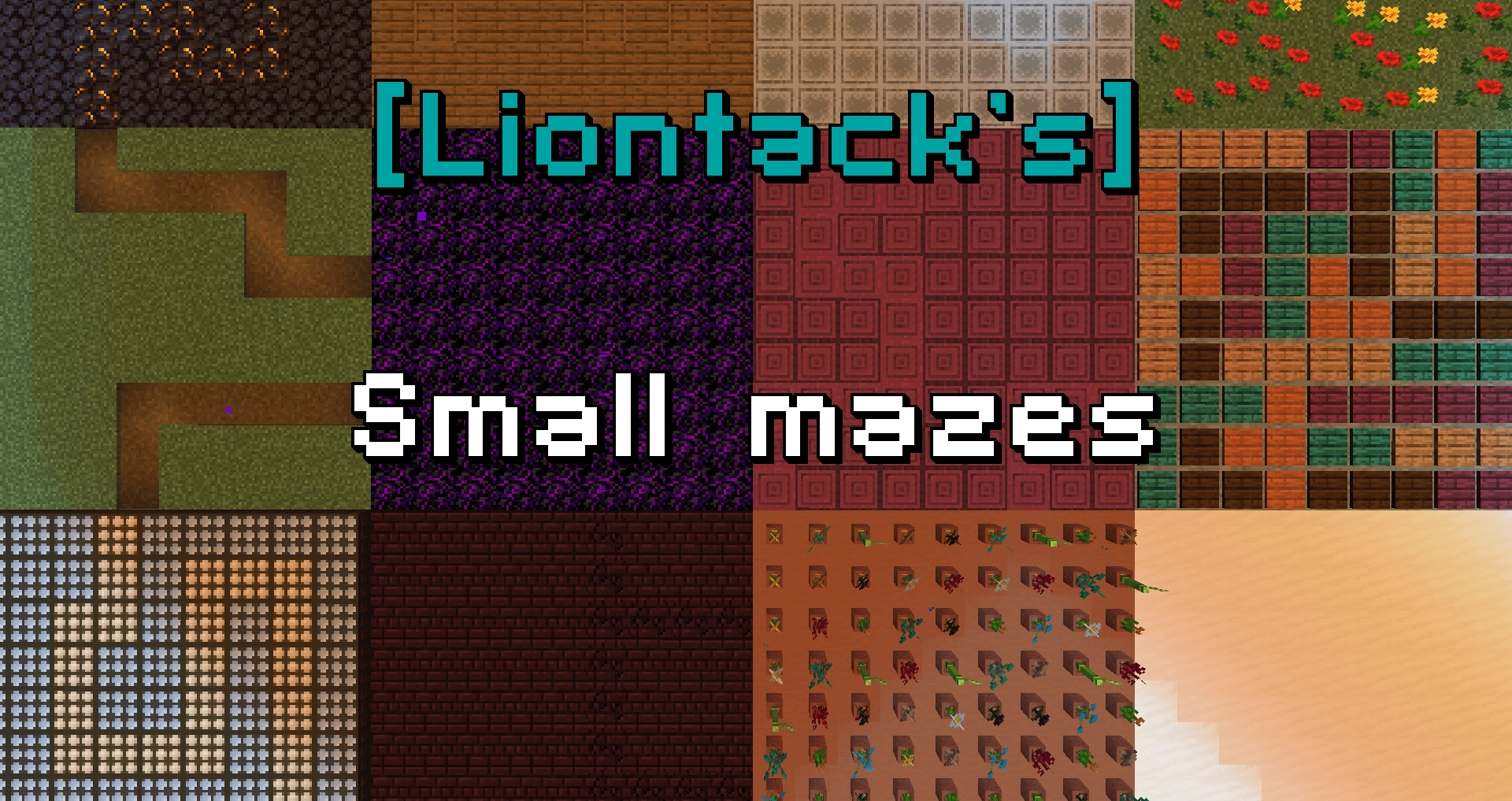 The logo for [Liontack's] Small mazes, a Minecraft map for Minecraft 1.16.1 by Liontack on MCCreations