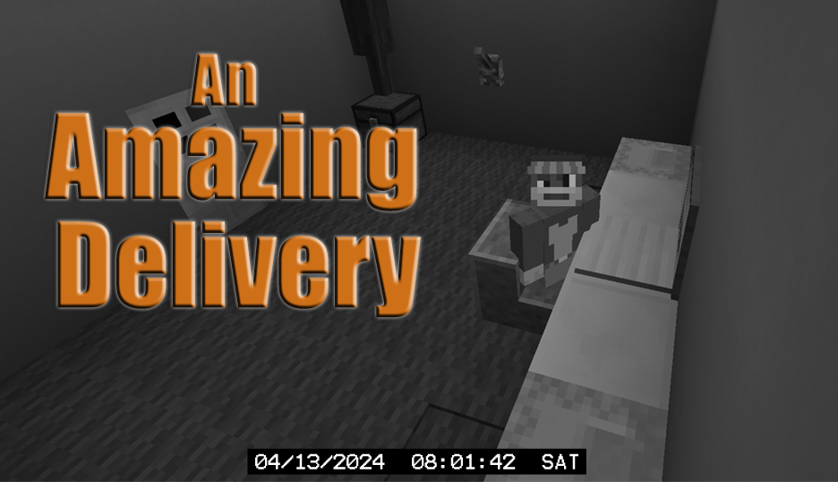 The logo for An Amazing Delivery, a Minecraft Map for 1.20.4 by TheZaius