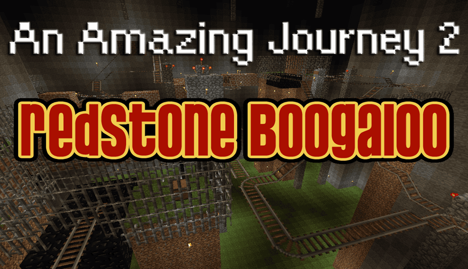 The logo for An Amazing Journey 2: Redstone Boogaloo, a Minecraft map for Minecraft 1.12.2 by TheZaius on MCCreations