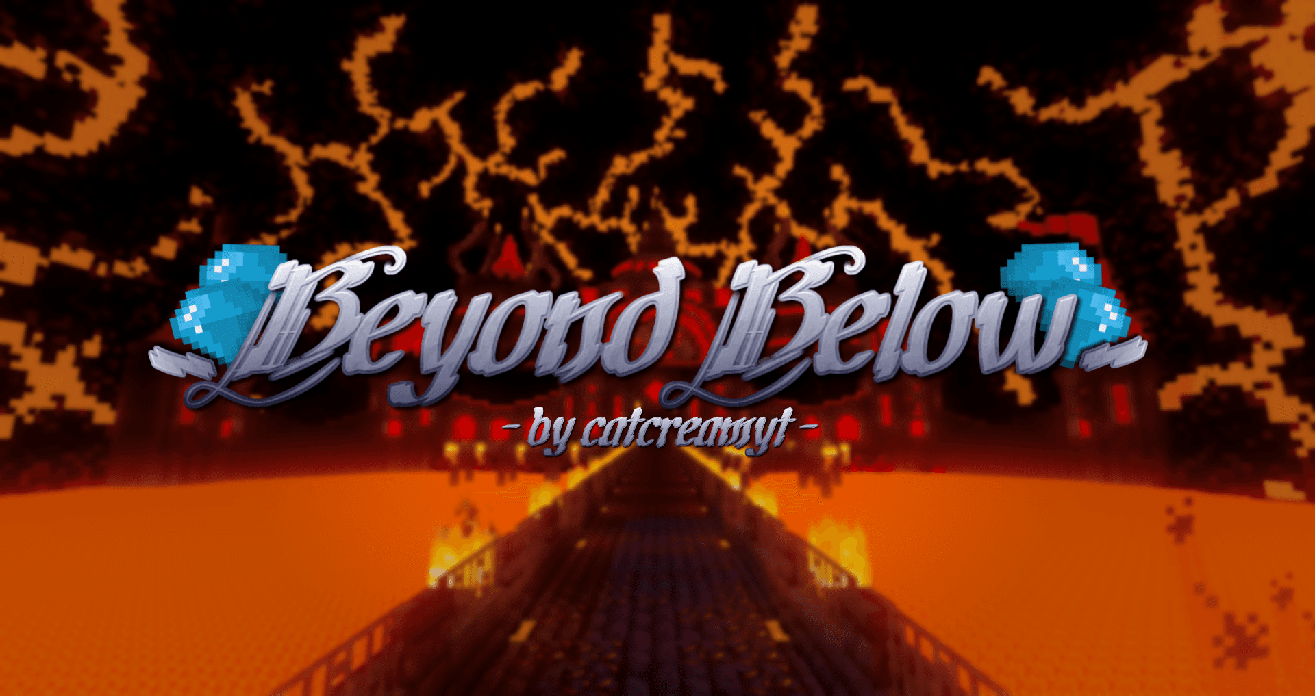 The logo for Beyond Below, a Minecraft map for Minecraft 1.17.1 by CatCreamYT on MCCreations