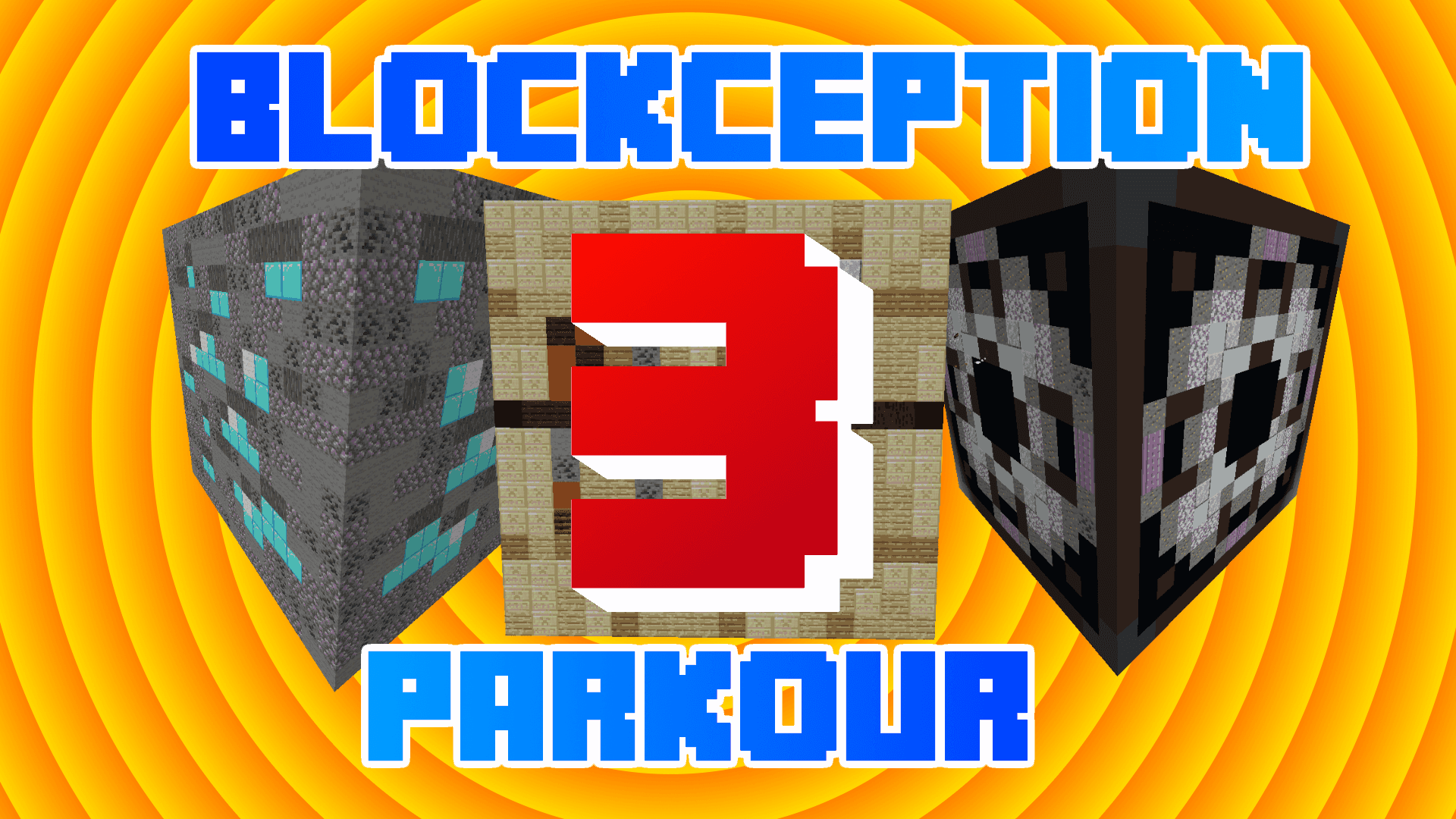 The logo for Blockception Parkour 3, a Minecraft map for Minecraft 1.16.1 by TheblueMan003 on MCCreations