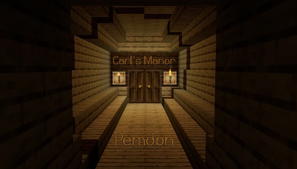 The logo for Carl's Manor, a Minecraft map for Minecraft 1.19 by Pemdon on MCCreations