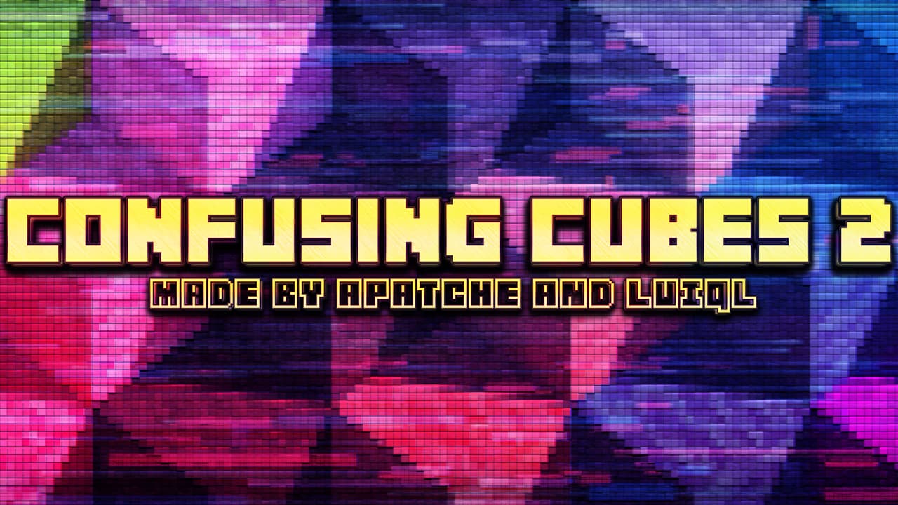 The logo for Confusing Cubes 2, a Minecraft map for Minecraft 1.16.5 by Apatche on MCCreations