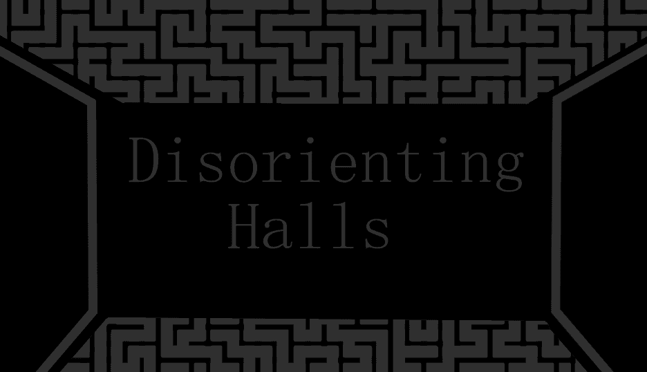 The logo for Disorienting Halls, a Minecraft map for Minecraft 1.16.3 by DeuxiemeCarlin on MCCreations