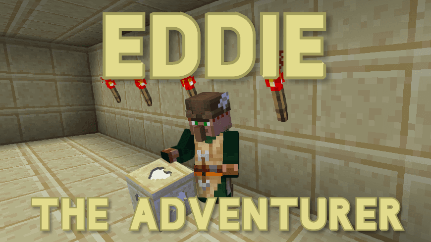 The logo for Eddie the Adventurer, a Minecraft map for Minecraft 1.16.2 by Henzoid on MCCreations