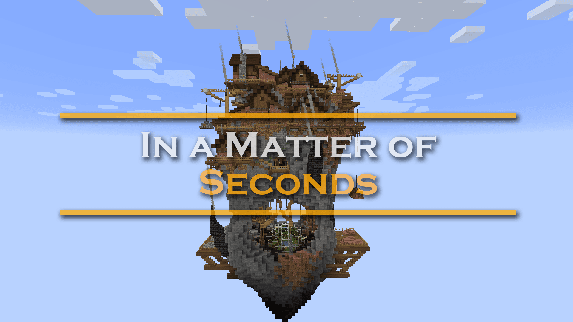 The logo for In a Matter of Seconds, a Minecraft map for Minecraft 1.16.1 by Menotok on MCCreations