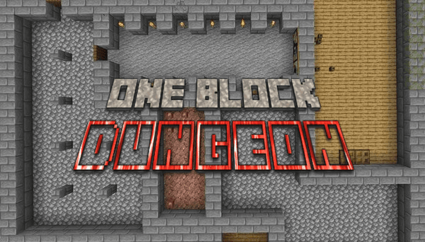 The logo for One Block Dungeon, a Minecraft map for Minecraft 1.14+ by SeriousCraft on MCCreations
