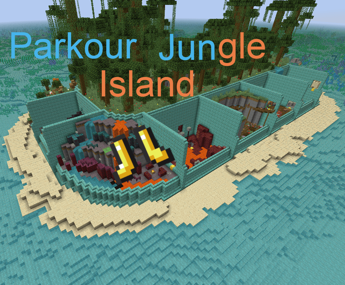 The logo for Parkour Jungle Island, a Minecraft map for Minecraft 1.16.3 by Zombie1111 on MCCreations