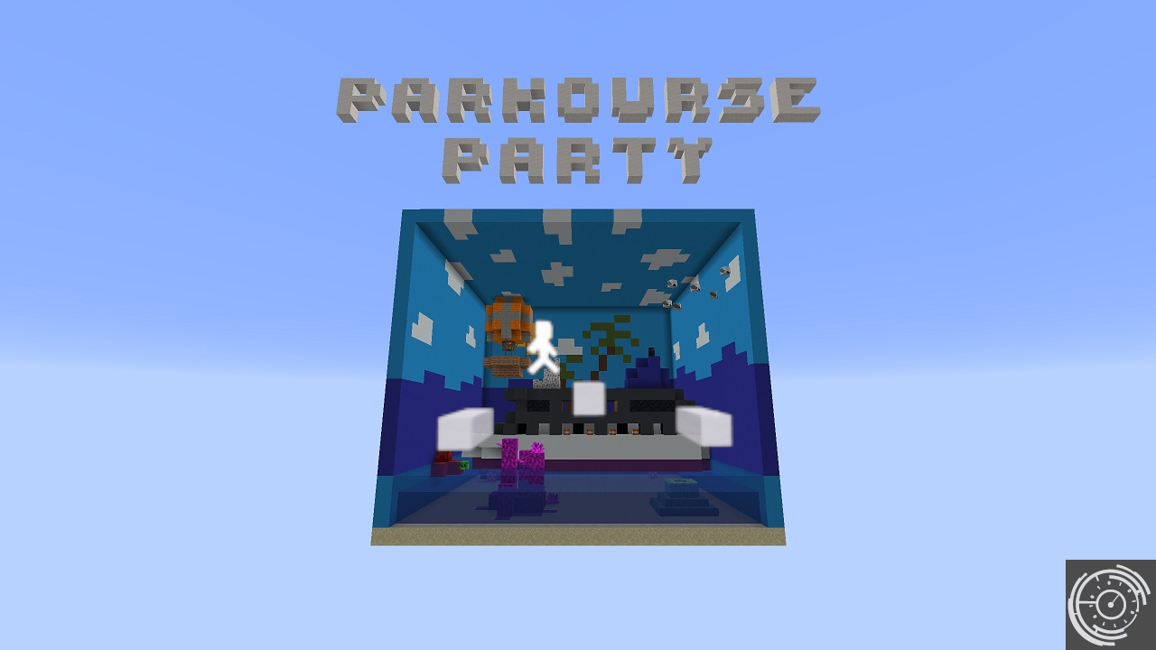 The logo for Parkourse Party, a Minecraft map for Minecraft 1.17 by Cipher Studios on MCCreations