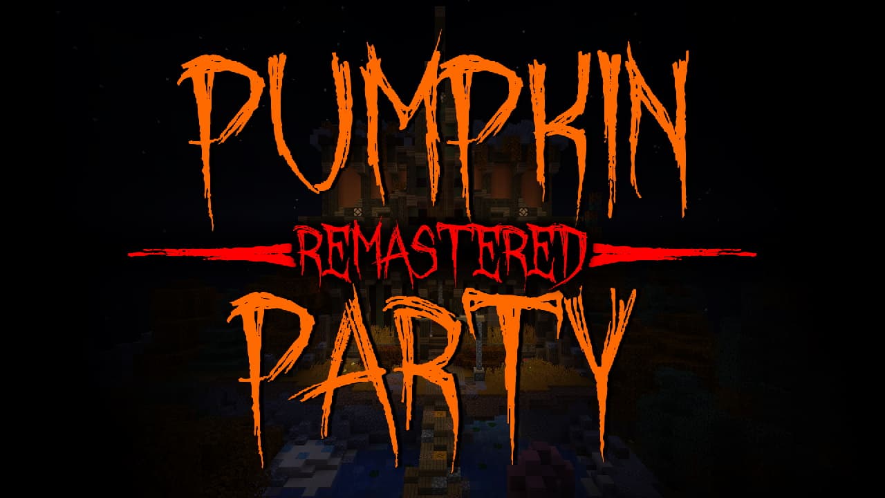 The logo for Pumpkin Party Remastered, a Minecraft map for Minecraft 1.16+ by dragonmaster95 on MCCreations