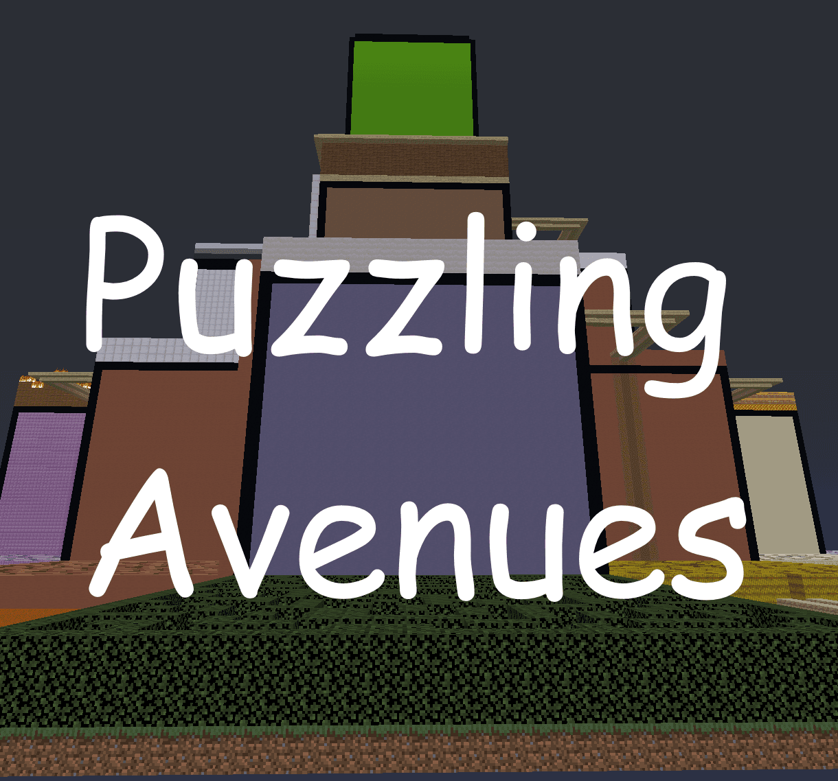 The logo for Puzzling Avenues, a Minecraft map for Minecraft 1.16.3 by DeuxiemeCarlin#0016 on MCCreations