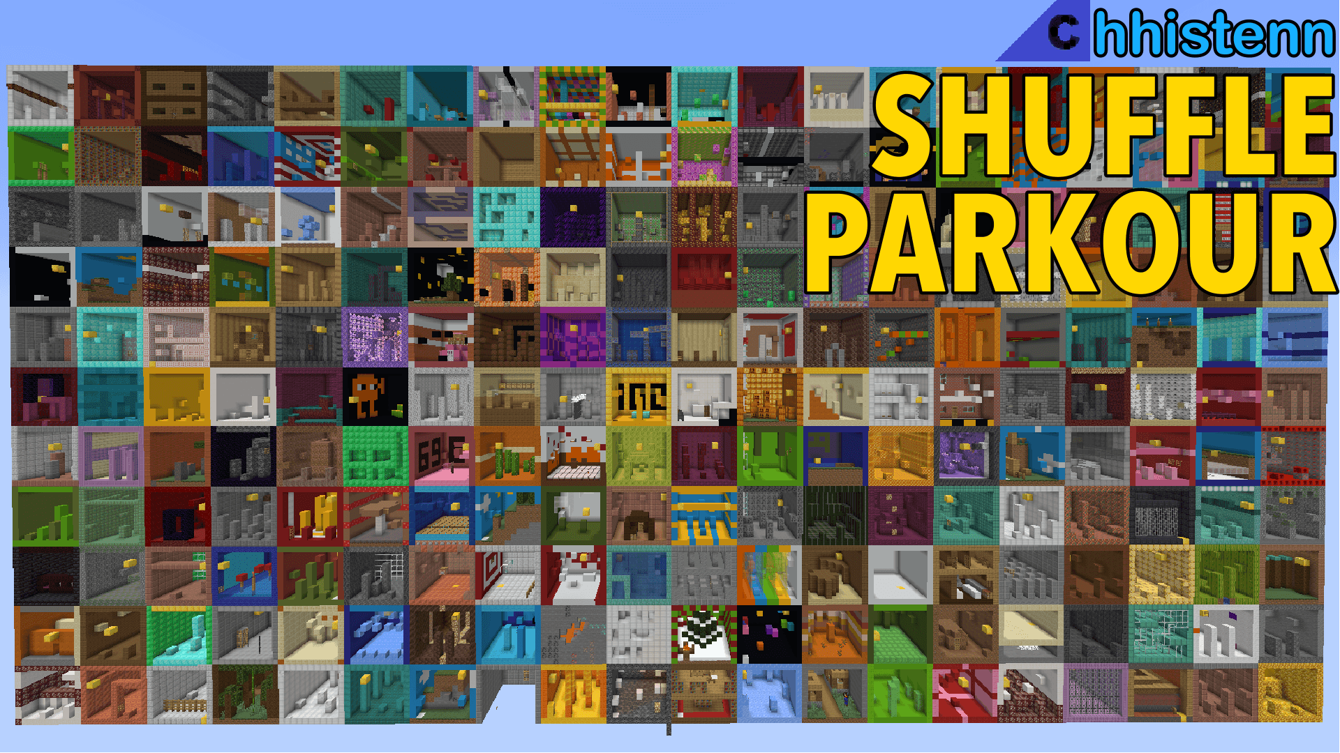 The logo for Shuffle Parkour, a Minecraft map for Minecraft 1.18.1 by Chhistenn on MCCreations