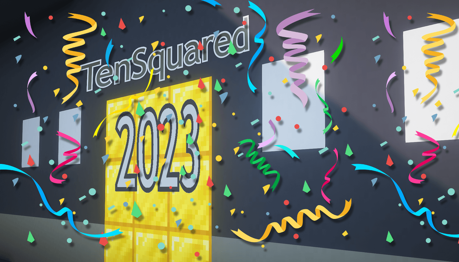 The logo for TenSquared 2023, a Minecraft Map for 1.19.3 by Henzoid