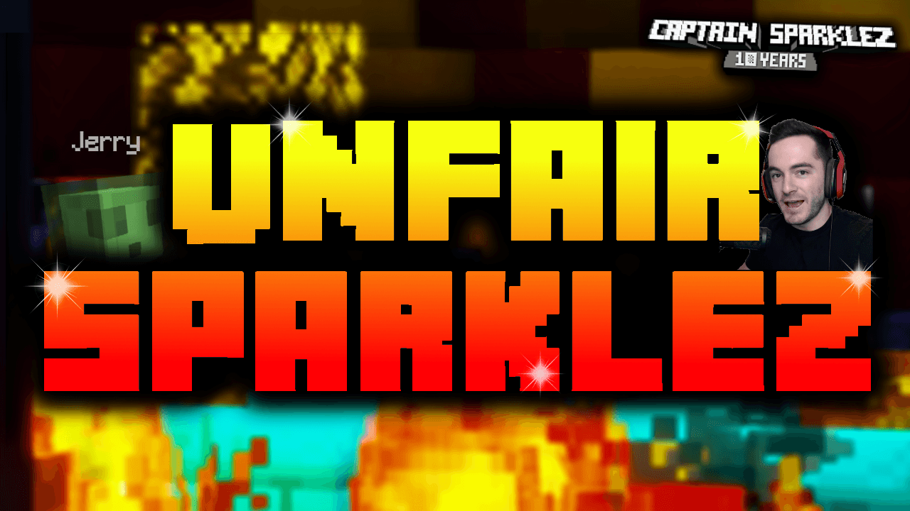 The logo for UNFAIR SPARKLEZ, a Minecraft map for Minecraft 1.15.2 by TheHappywheels1 on MCCreations