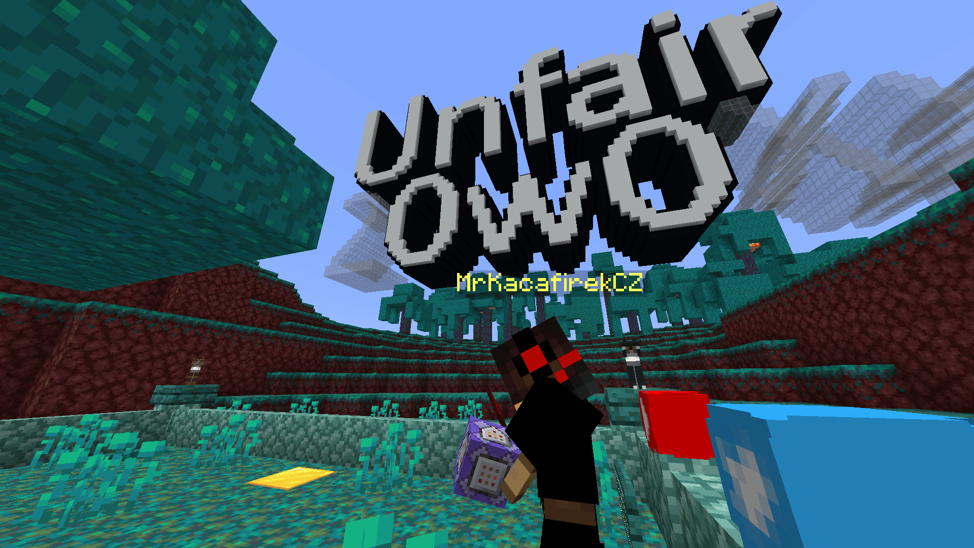 The logo for Unfair OwO, a Minecraft map for Minecraft 20w12a by MrKacafirekCZ on MCCreations