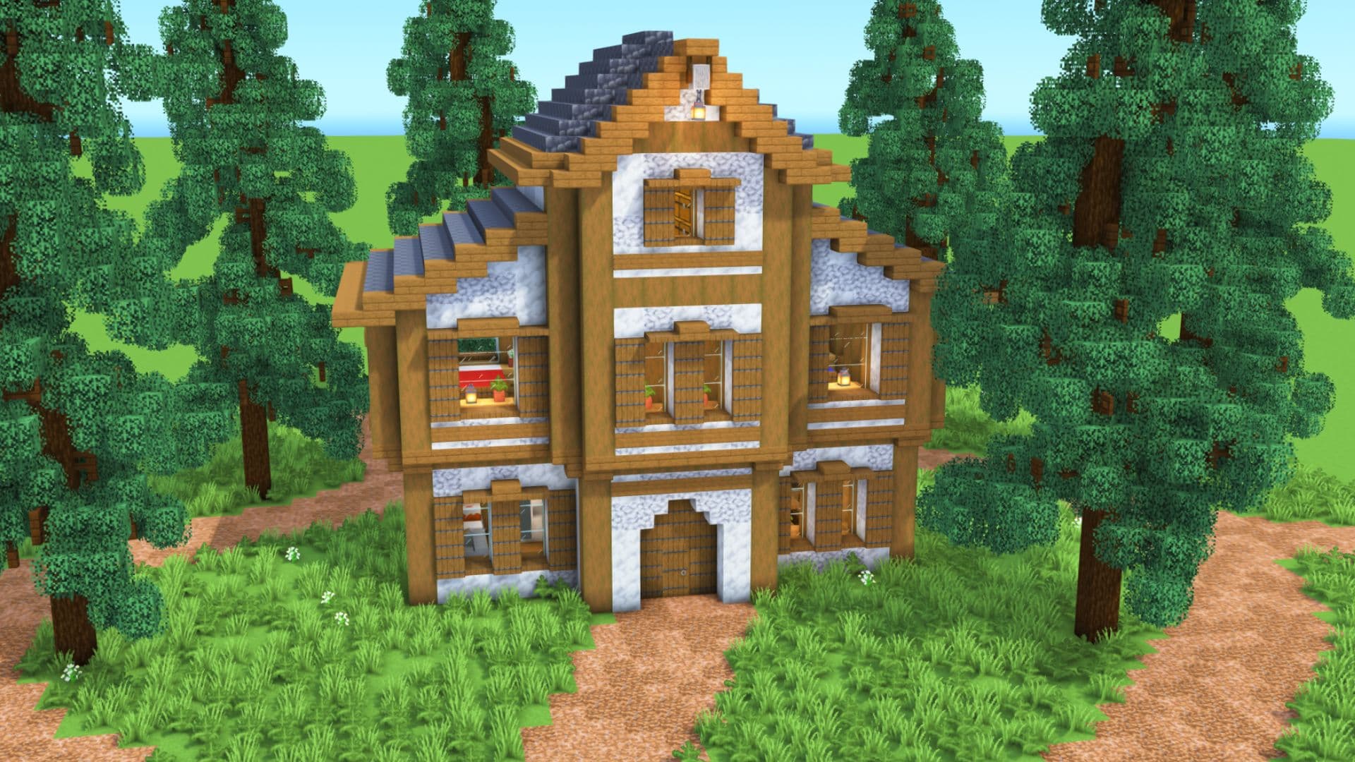 The logo for Medieval House Fully Decorated Interior, a Minecraft map for  by Raekon on MCCreations