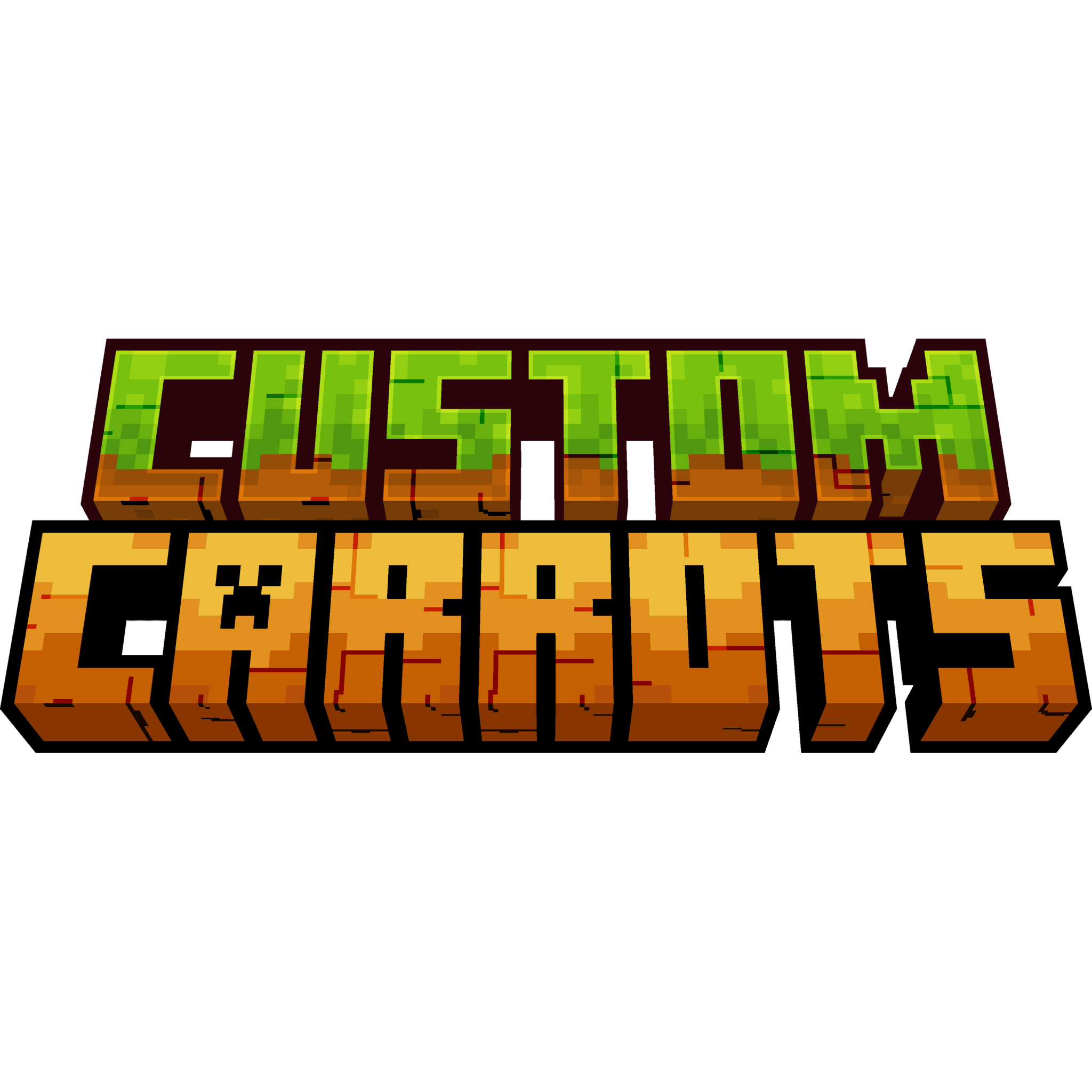 The logo for Minecraft! BUT, There are Custom Carrots, a Minecraft datapack for Minecraft 1.21+ by Reaper Creations on MCCreations