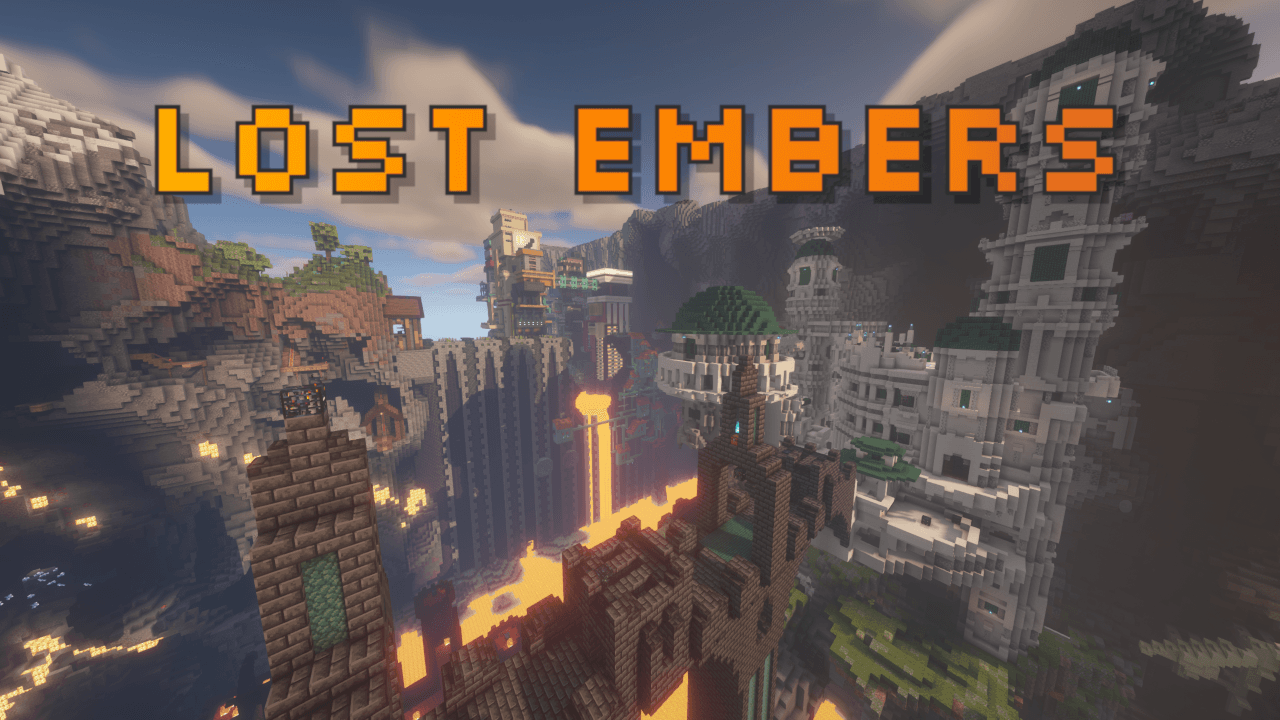 The logo for Lost Embers, a Minecraft map for Minecraft 1.19.3 by Cake on MCCreations