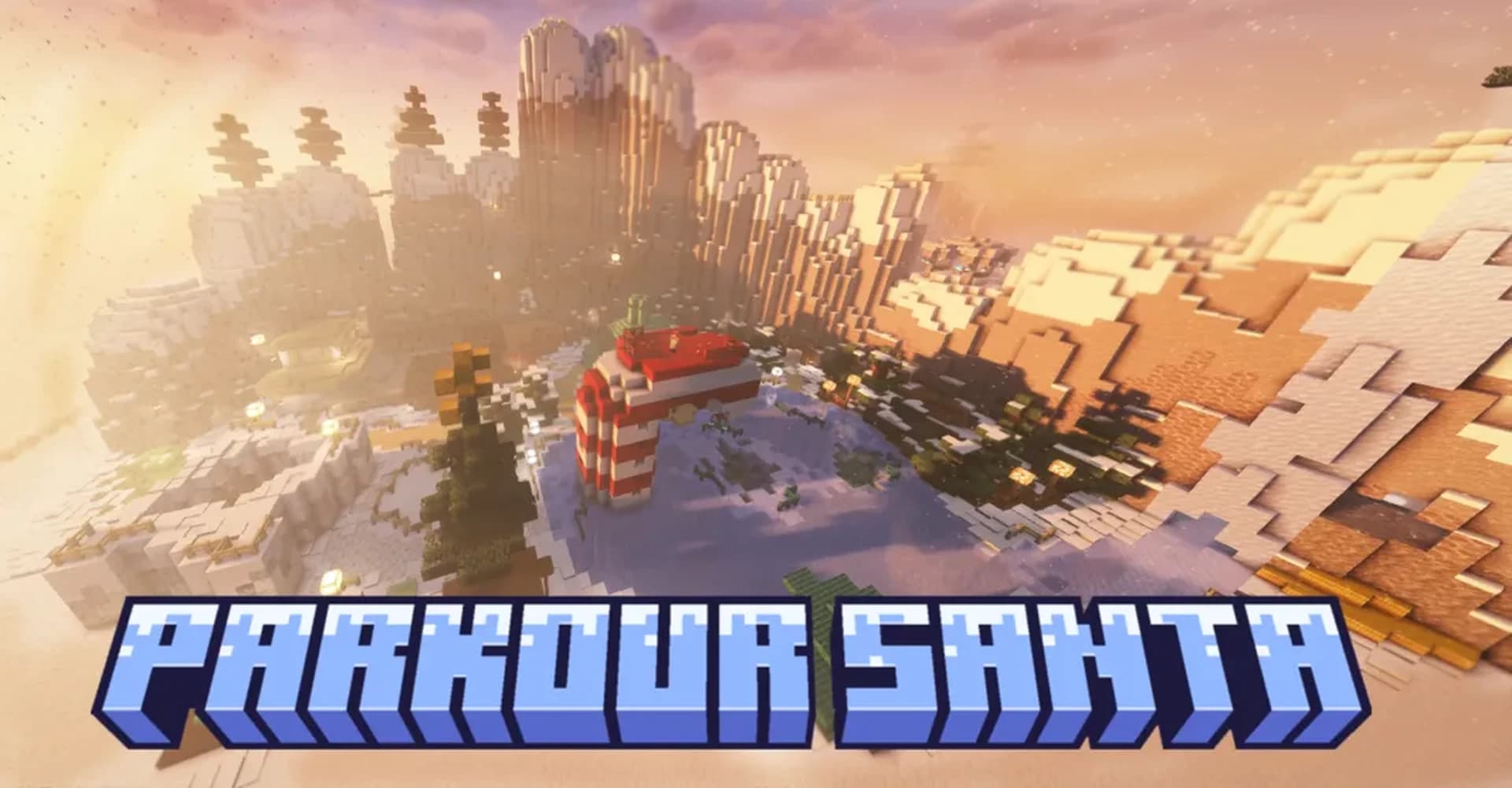 The logo for Parkour Santa Claus, a Minecraft map for Minecraft 1.20.2 by Artem on MCCreations