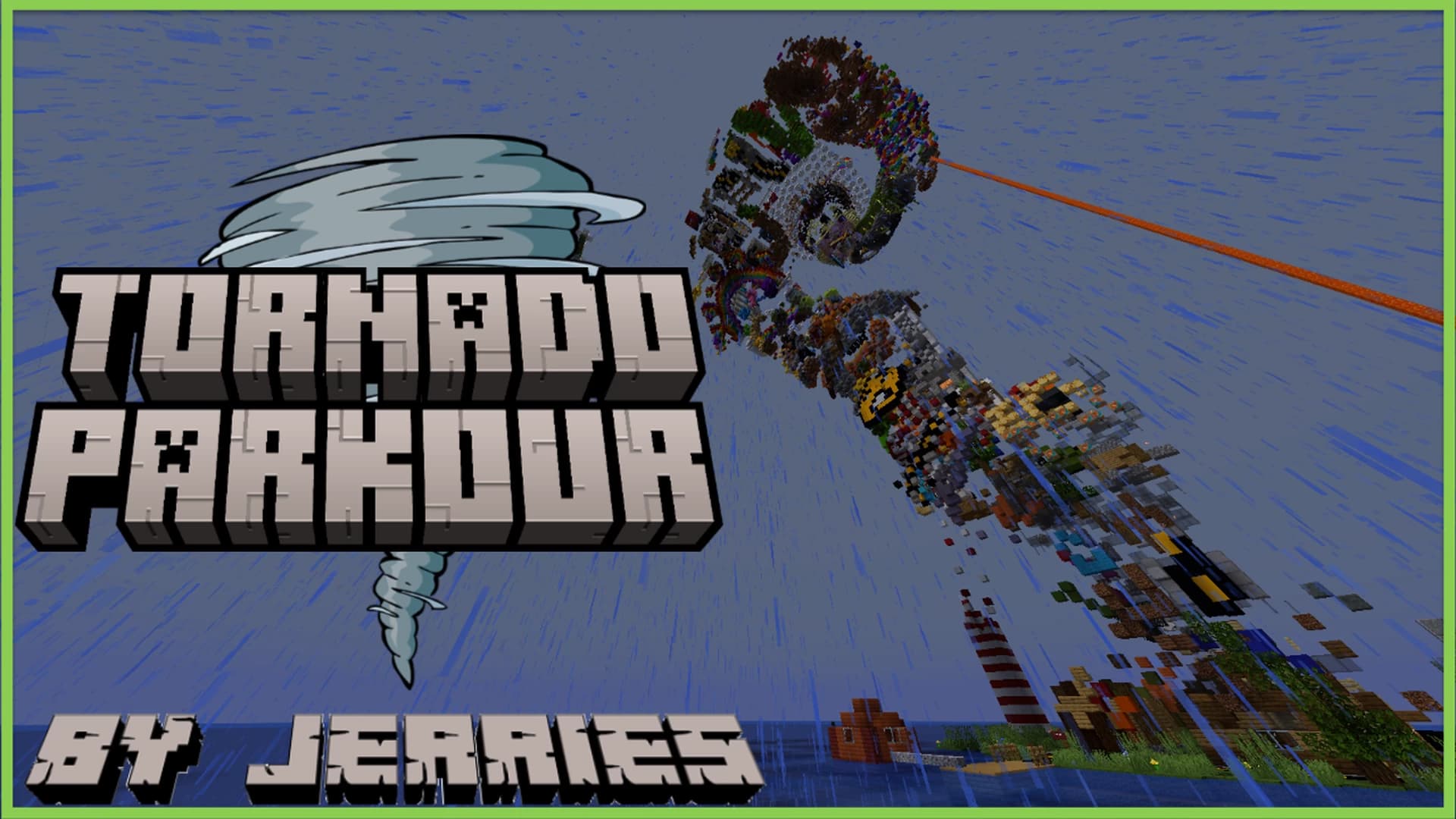 The logo for Tornado Parkour, a Minecraft map for Minecraft 1.21.1 by Jerries on MCCreations