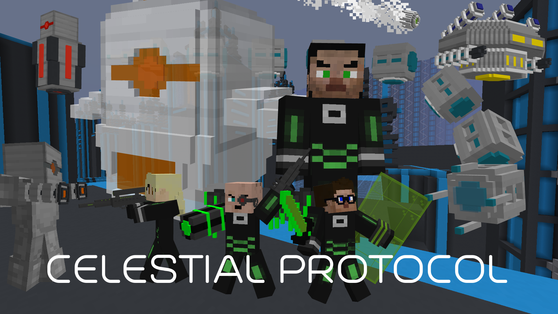The logo for Celestial Protocol, a Minecraft Map for 1.19.3 by Cavinator1