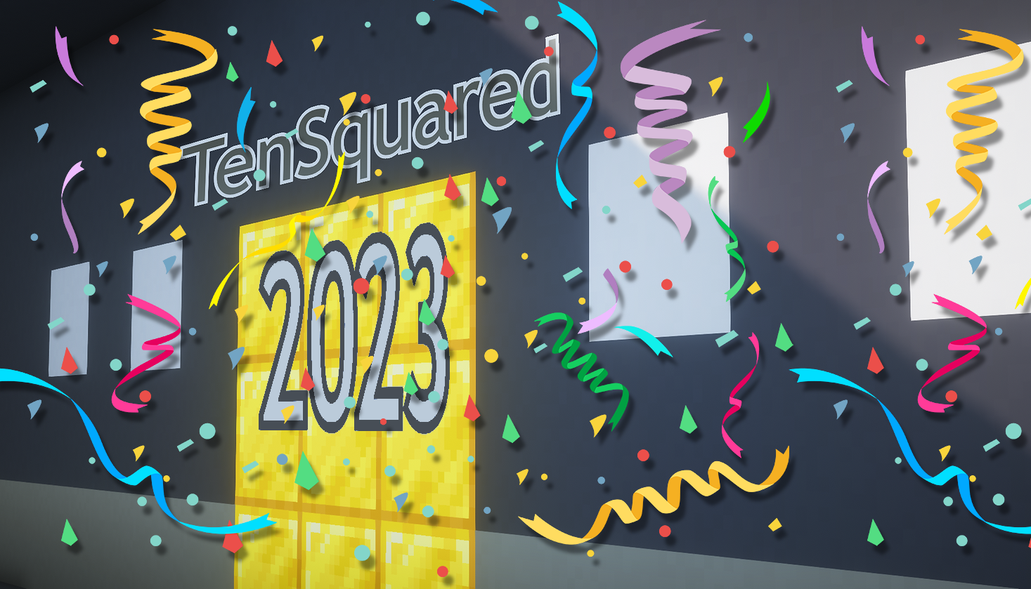 The logo for TenSquared 2023, a Minecraft Map for 1.19.3 by Henzoid