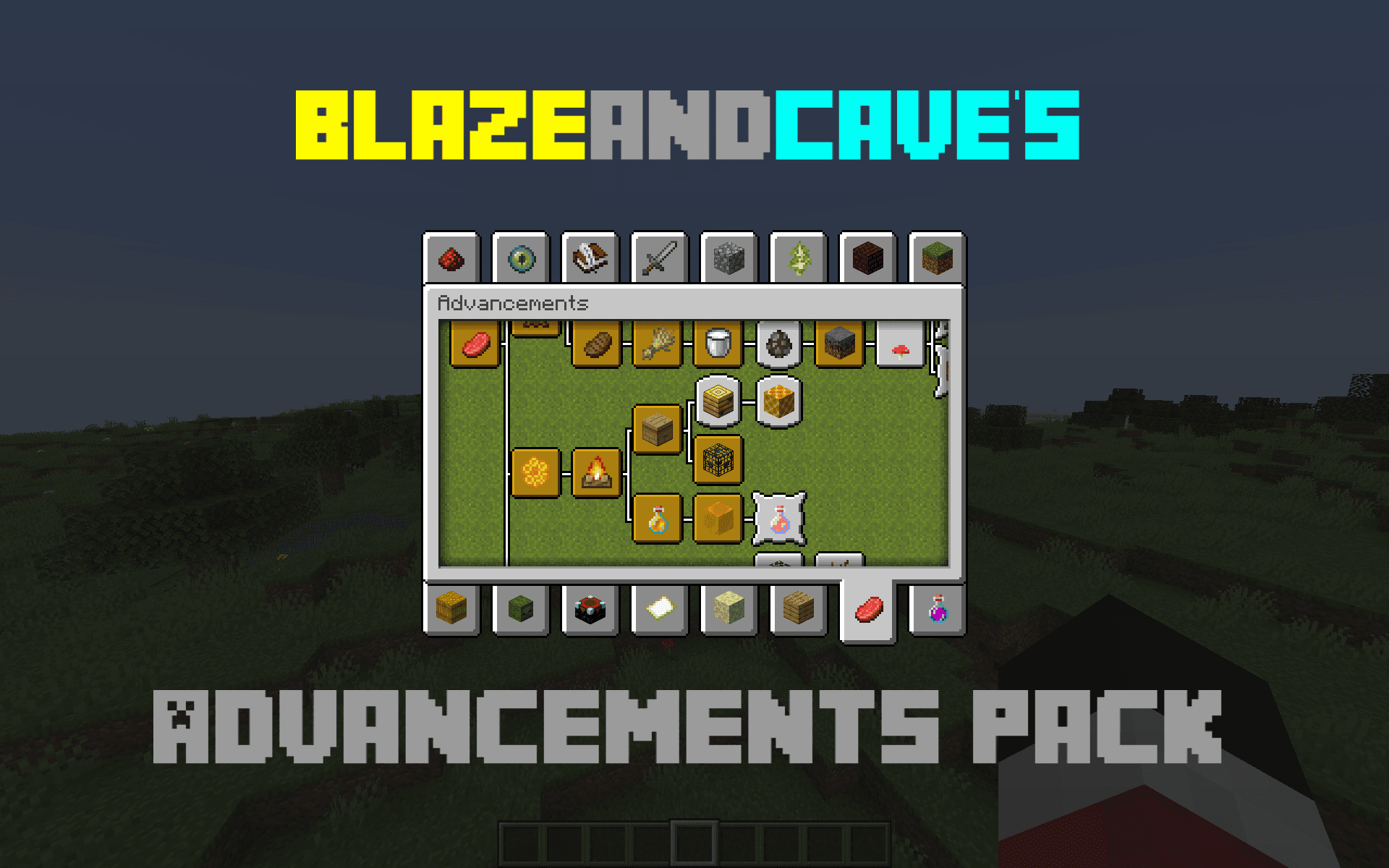 BlazeandCave's Advancements Pack的标志,Minecraft数据包